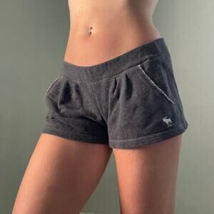 Abercrombie & Fitch Low Rise Comfy Shorts Charcoal Gray Size Small Trashy Y2k